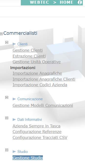 c. Configurazione PEC Studio ricezione fatture per ciclo passivo Per attivare la ricezione delle fatture Fornitori (Ciclo passivo) dello