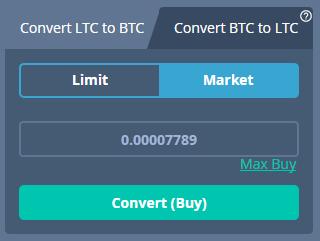 Dal momento che stiamo per convertire BTC in LTC (LTC in BTC), è necessario assicurarsi di avere alcuni BTC (LTC) nel proprio account.