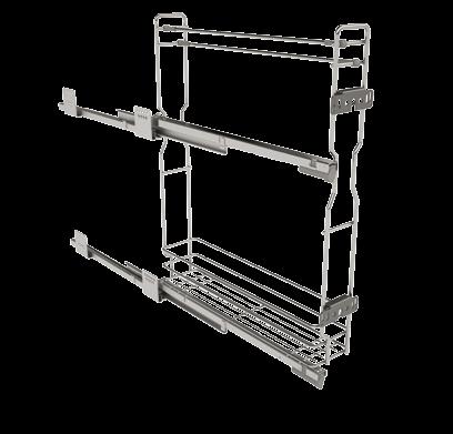 Jolly tower rail basket, with left full extension slides, with