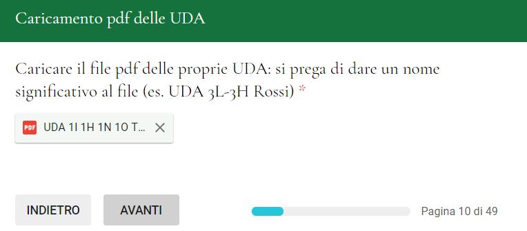 Convenzione per il nome del file pdf delle UDA Al fine di agevolare la catalogazione e l eventuale recupero del file delle UDA si prega di adottare la seguente convenzione nel rinominare il file pdf: