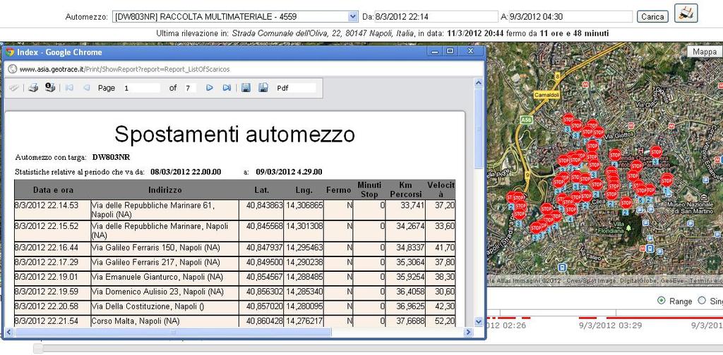 11 report di un percorso tipo, zona Vomero