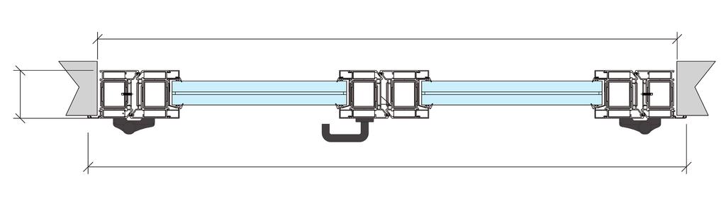 49 FINESTRA VITREX-F4 2 BATTENTI 90-120 Per H.V.M. < 1000 mm.h. maniglia = 350 mm. Per H.V.M. 1300 mm.h. maniglia = centrale Per H.V.M. > di 1300 mm.h. maniglia = 650 mm.