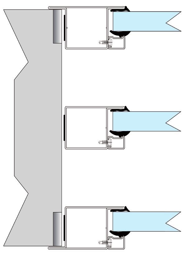 15 VETRATA FISSA VITREX-F5 EI 30 - EI60 TELAIO costituito con profilo portante in tubolare d acciaio formato a freddo, isolato internamente con materiale inorganico a base di silicati.