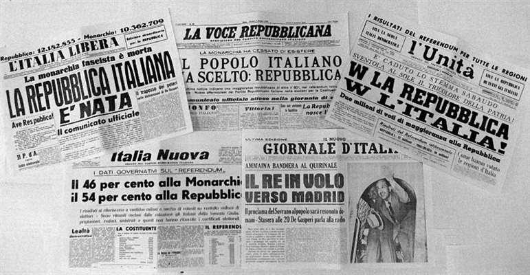 10 giugno 1946 La Corte di Cassazione proclama i risultati del Referendum I risultati del voto del 2 giugno sono proclamati dalla Corte di Cassazione presso la Sala della Lupa alla Camera.