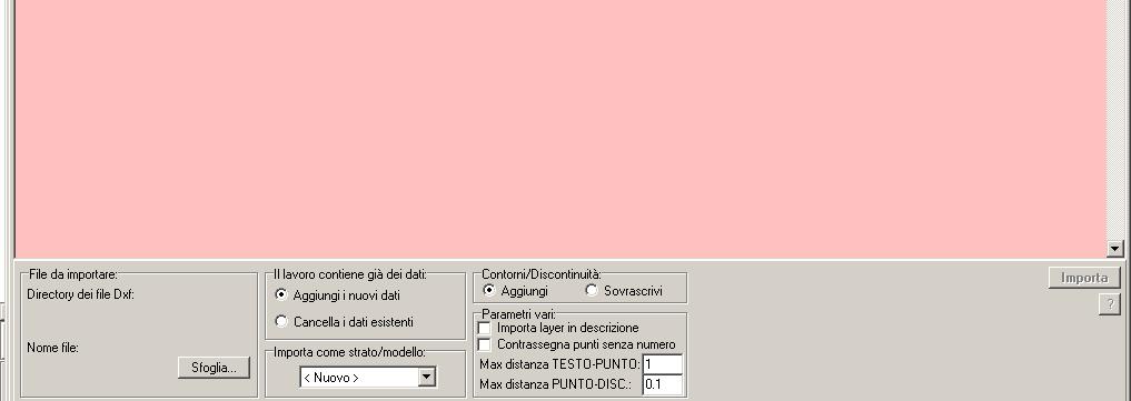 3 Preparare il file DXF del terzo rilievo composto da: - punti quotati su qualsiasi Layer. -- linee di discontinuità sul layer DISC o D_... - linee di contorno sul layer CONT o C_.