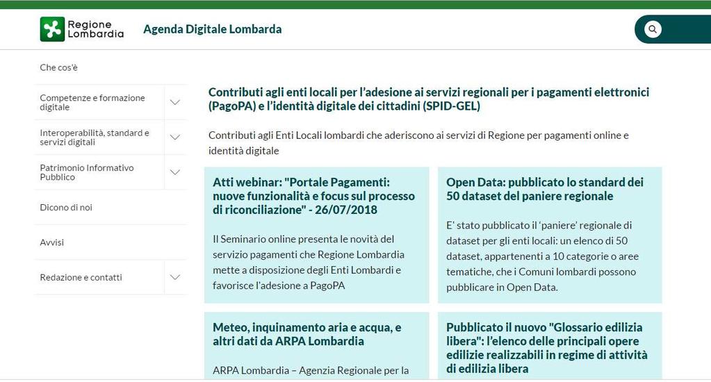 Il supporto di Regione Lombardia agli EE.LL. «in logica di sussidiarietà» Piano triennale per l'informatica nella PA 2017-2019 12.4.