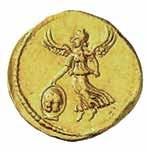 Nota: il serpente di cui al rovescio di questi due aurei, vuole probabilmente rappresentare la Britannia assoggettata a Roma. Fig. 13.