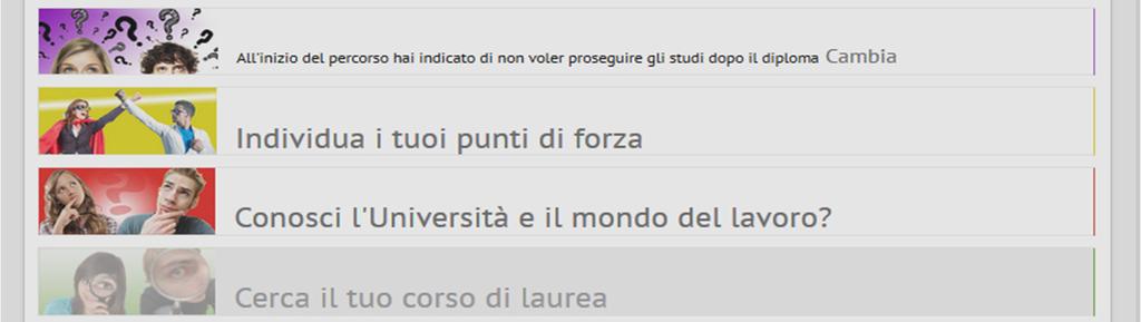 delle singole sezioni; inoltre è possibile