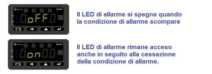 4.6.3.5. Ritardo alla connessione/disconnessione Configurazione del tempo di ritardo alla commutazione dell allarme. Il display lampeggia in alternanza tra il simbolo e il valore configurato.