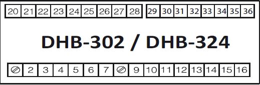 Identificazione terminali DHB302 & DHB324 solo su DHB324 2 Ingresso S1 per TA xxx/1a, 20 B(-) per RS485 xxx/5a 21 A(+) per RS485 3 Ingresso S2 per TA xxx/1a, 22 GND(S) per RS485 xxx/5a 23 Uscita