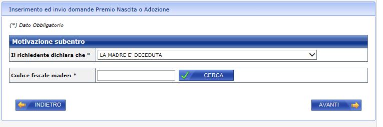 dati anagrafici recuperati dall archivio centrale dell Istituto. Di seguito la pagina prospettata al richiedente.