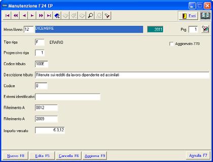 Utilizzo Nel caso che non siano disponibili i file telematici F24, tramite questa nuova funzione sarà possibile acquisire i dati F24 dalle tabelle della Procedura Paghe.