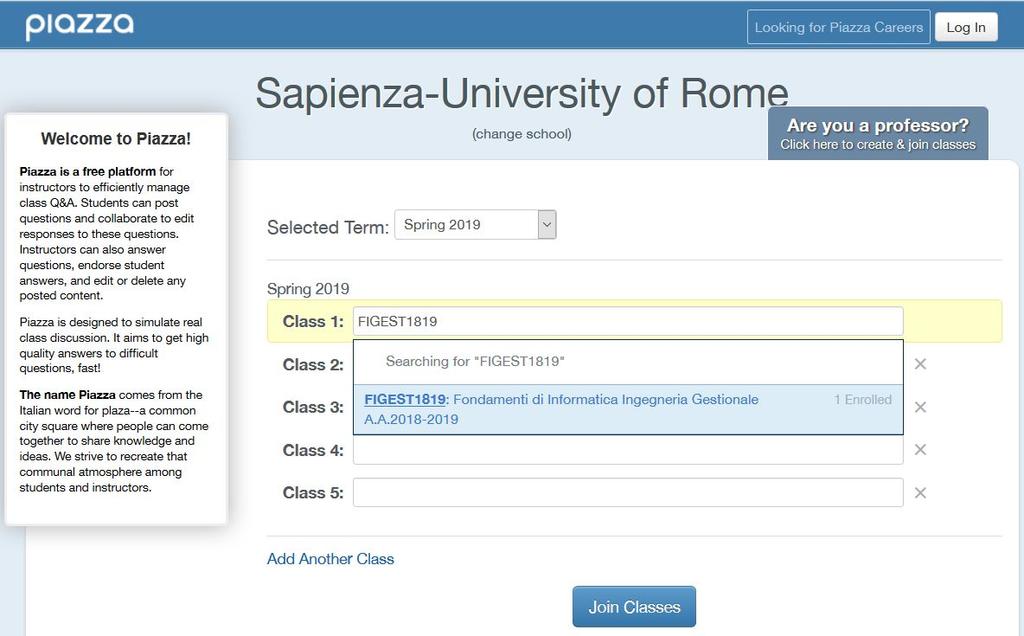 Registrazione Inserire il codice del