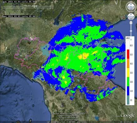 Mappe di riflettività del 03/03/2011 05:00 (a