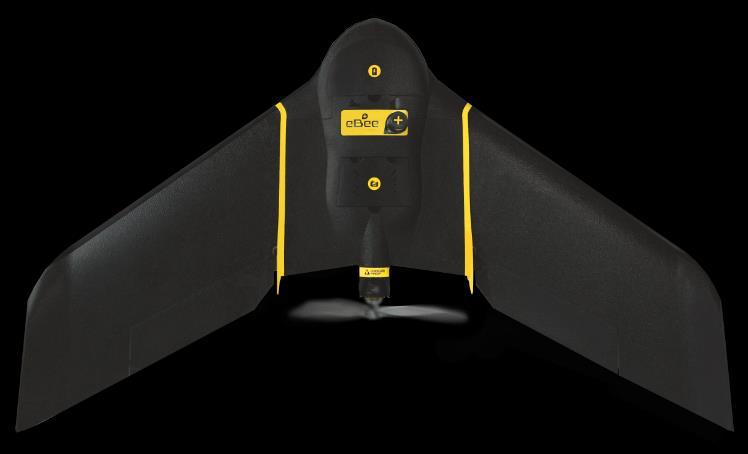 UAV: CARATTERISTICHE EBEE PLUS RTK/PPK UAV FLIGHT AUTONOMY: 59 min MAX.