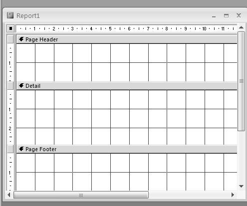 9 Creazione di report - Creazione in modo struttura Quando si crea un report in Visualizzazione struttura appare lo schema seguente.