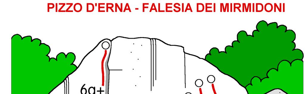 FALESIA DEI MIRMIDONI 1 RANOCCHIATA 6a 20m Fessura-diedro 2 PAPILLON L1 6a 18m