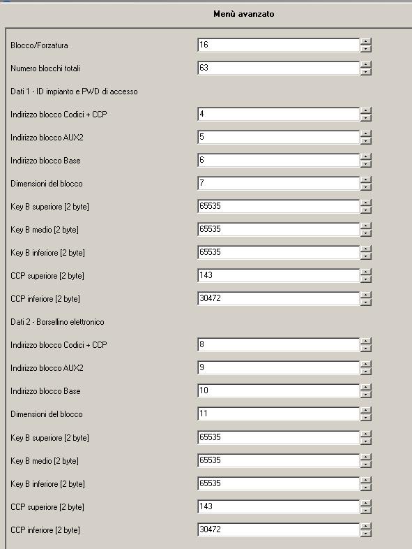 Menù avanzato Se è abilitato il parametro "Menu Avanzato" viene visualizzata una pagina aggiuntiva per l interfacciamento a software monetici.