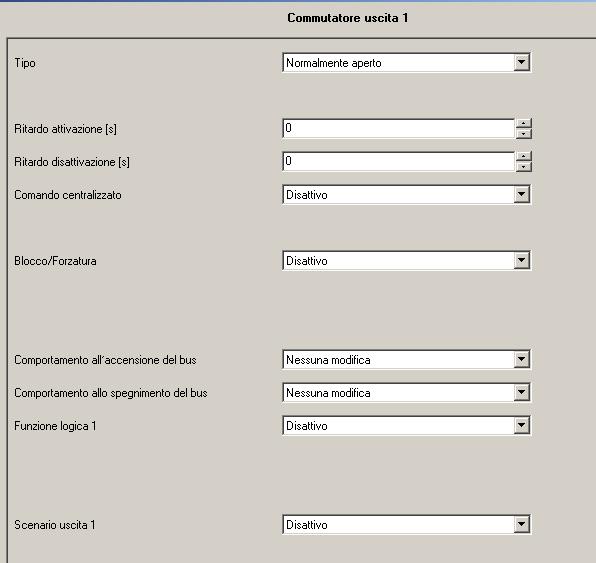 Uscita: commutatore A... B I seguenti parametri sono disponibili per ogni canale e sono identici per ciascuno di essi.