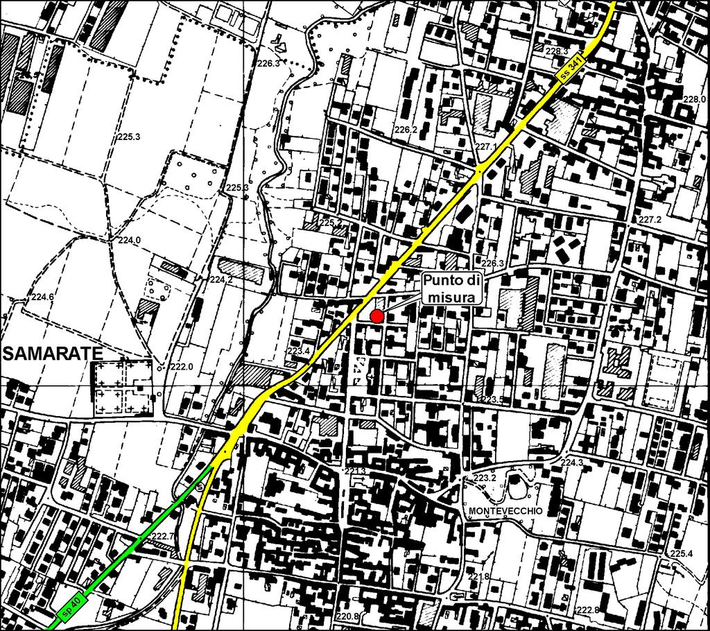 Sito di misura Periodo di misura: dal 3/8/211 al 3/1/211 e dal 1/1/212 al 13/2/212 Sito di misura: comune di Samarate Quota s.l.m.: 225 m Il laboratorio mobile è stato posizionato nel Piazzale di viale Trieste.