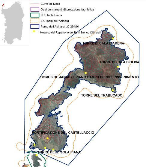 Superficie: 52 Km2 Sviluppo costa: 60 Km Lunghezza: circa 17 km Distanza dalla Sardegna: circa 2km Abitanti (ISTAT 2015): 1 La superficie è collinare, ma senza picchi di particolare altezza; la punta