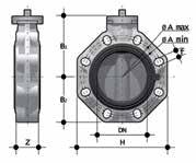 FKOF/FM Valvola a farfalla a stelo libero d - Size DN PN øa A min A max B 1 B 2 f H U Z g Codice 50-1 1/2 40 16-99 109 106 60 19 132 4 33 674 FKOFFM050F 63-2 50 16-115 125,5 112 70 19 147 4 43 854