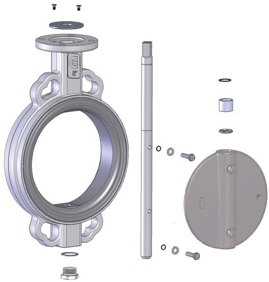 ) 8 guarnizione tappo alluminio 9 acciaio zincato anello di fermo acciaio IXEF (DN 0-0) viti acciaio zincato BVKA - Wafer BLKA - Lug DN 00-00 8 - PN - ANSI 0 corpo Wafer 7 7 8 9 corpo ghisa sfer.