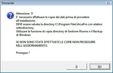 Selezionare Aggiornamento Client+Server e dare Avanti Se sono state eseguite le copie di backup