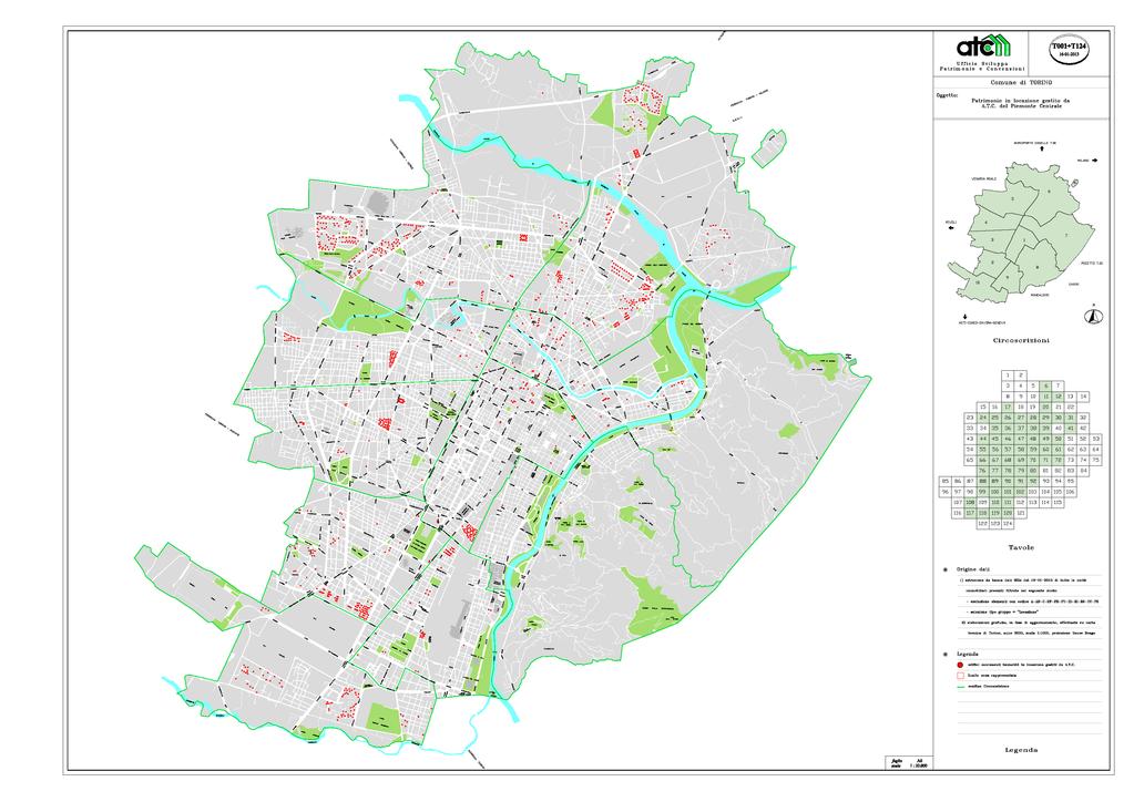 Comuni con insediamenti di edilizia residenziale pubblica, elaborazioni Osservatorio Abitativo Sociale Città Metropolitana di Torino, fonte ATC del Piemonte Centrale, anno 2017 Nella sola città di