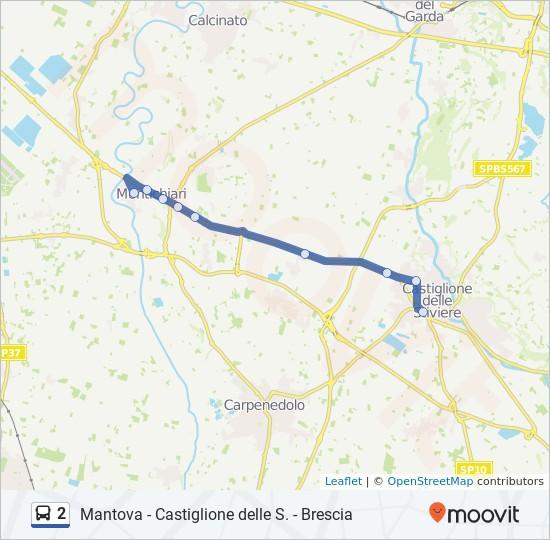 Direzione: Montichiari (Via Marconi) 9 fermate VISUALIZZA GLI ORARI DELLA LINEA - Via Cavour Trattoria Tre Aranci Montichiari - Via Mantova, 269 267 Via Mantova, Montichiari Orari della linea bus 2