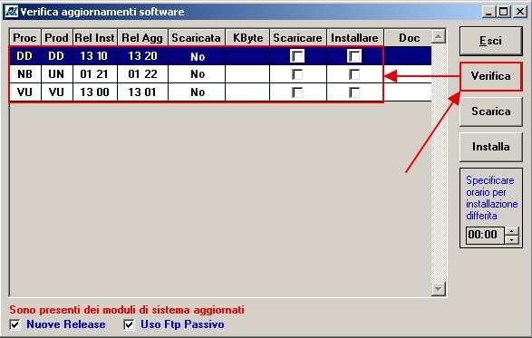 1), che l ultima Release installata sia la 13.20, in caso contrario aggiornare il programma seguendo i punti dal 3 al 9.