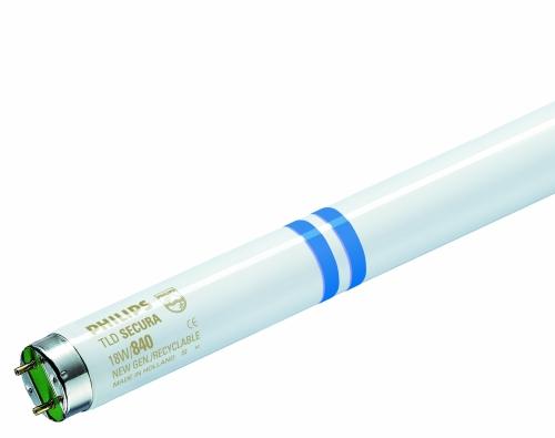 al minimo: per MASTER TL-D 2 mg, MASTER TL5 1,4 mg Nota: Le lampade MASTER TL-D Secura sono riconoscibili dai due anelli blu e appropriate per l'utilizzo solo in apparecchi di illuminazione aperti.