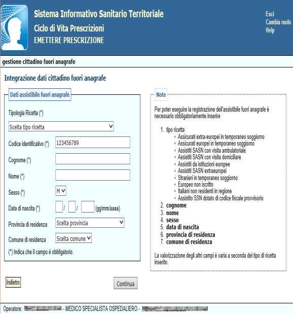 Figura 25 Una volta identificato il cittadino è visualizzata la schermata in cui selezionare il tipo di prescrizione: Farmaceutica,