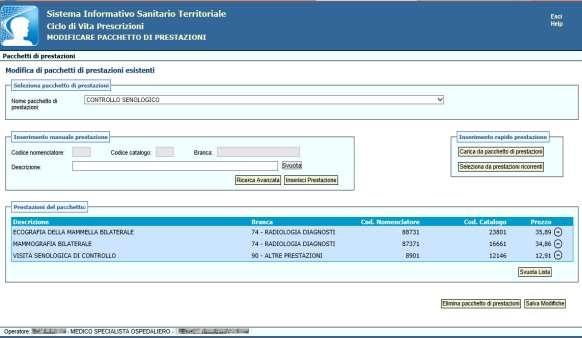 Figura 58 Da questo momento in poi il pacchetto potrà essere richiamato nell'emissione di una prescrizione. 4.2.