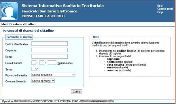 E' possibile ricercare l'assistito, in maniera rapida, inserendo il codice fiscale oppure inserendo: Cognome Nome Data di nascita Sesso Figura 82 Comune di nascita Ai sensi dell art.