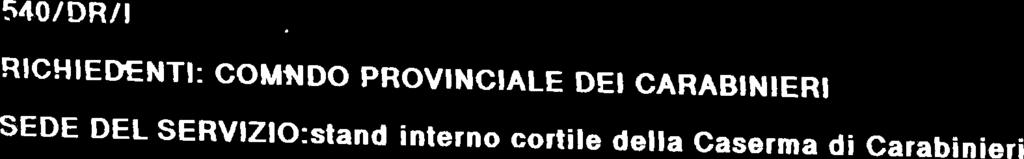 Caserma di Carabinieri via Virgilio 74100 TARANTO DATA ED