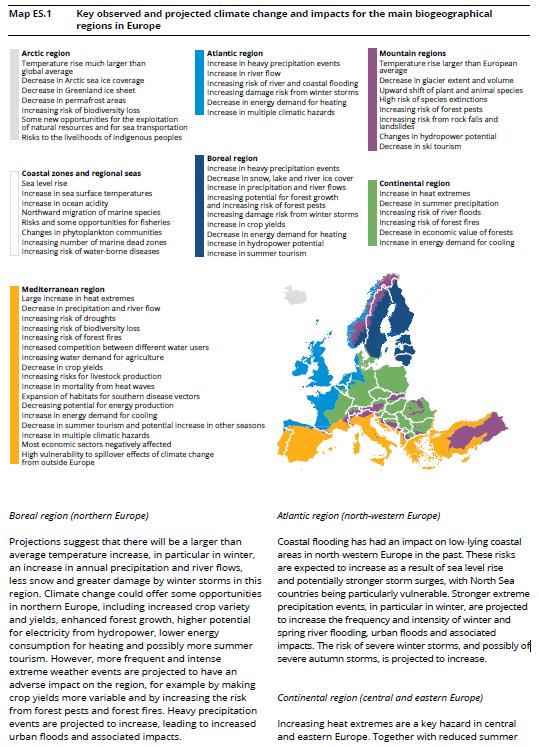 media europea - Aumento del rischio di desertificazione - Riduzione Ghiacciai in estensione e volume - Aumento del fabbisogno idrico in agricoltura - Spostamento verso l alto di specie animali e