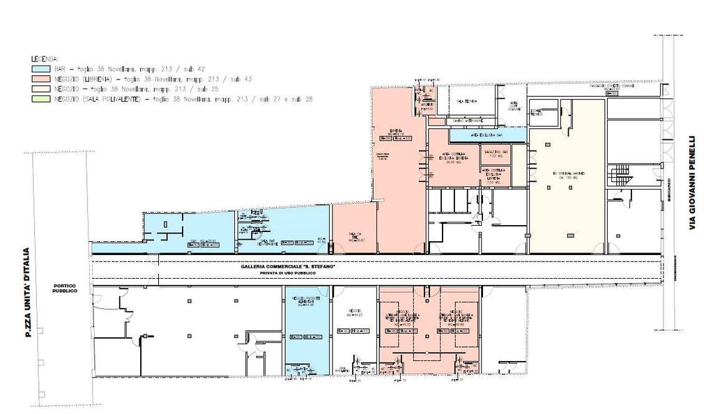 Planimetria con individuazione delle proprietà Acanto all interno della Galleria SUB.