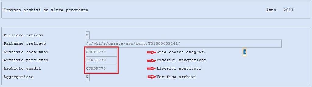 successivamente il prelevamento dei file sarà guidato con avvisi specifici per sostituto,