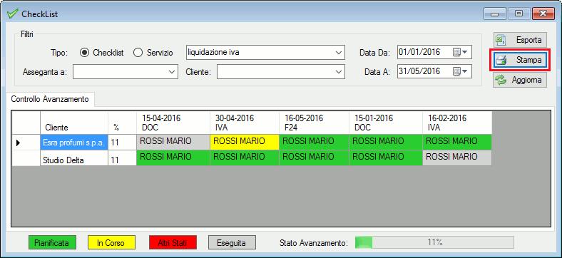 Checklist E stata migliorata la funzione di stampa delle