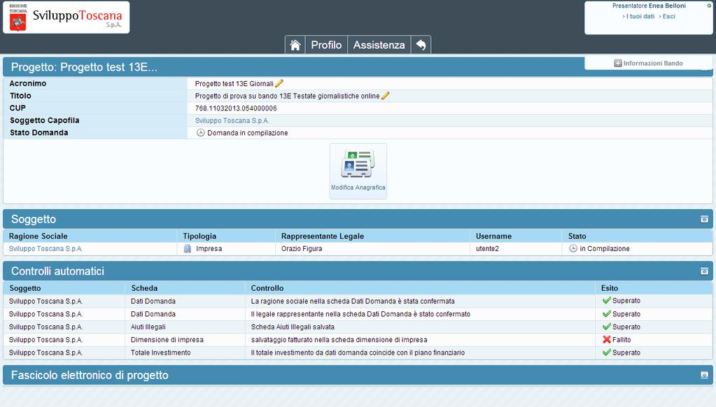 L utente presentatore Controlli automatici Premendo La tua domanda c è una nuova sezione molto utile all utente i controlli automatici.