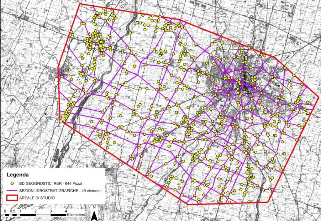 Database del modello 3D del sottosuolo della Pianura di Parma Ubicazione sondaggi geognostici