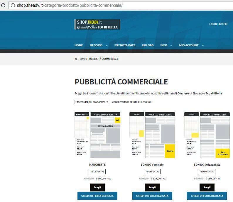 Qui sei all interno della CATEGORIA PRODOTTI A B Accedi alle categorie ed entri all interno dei prodotti