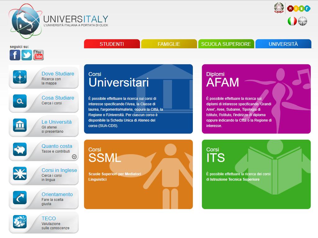 Il portale UniversItaly (www.universitaly.