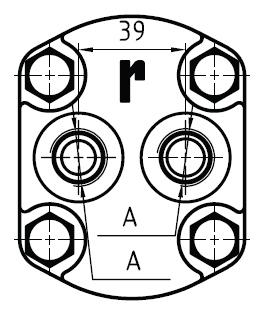 BOCCHE DI ASPIRAZIONE E M ANDATA ANTERIORI / POSTERIORI FRONT AND REAR INLET AND OUTLET PORTS ASPIRAZIONE INLET M ANDATA OUTLET M ANDATA OUTLET ASPIRAZIONE INLET ASPIRAZIONE INLET M ANDATA OUTLET