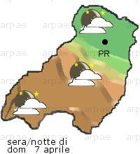 bollettino meteo per la provincia di Parma weather forecast for the Parma province Temp MAX 14 C 8 C Pioggia Rain 6mm 2mm Vento Wind 27km/h 20km/h Temp.