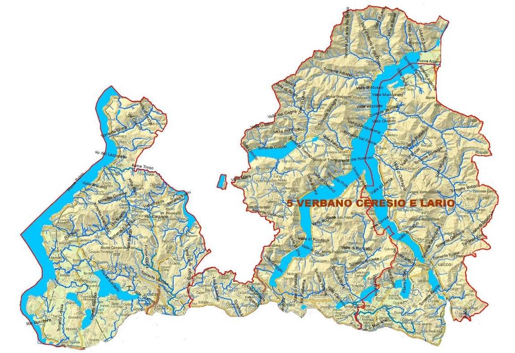 tributari. Sono escluse tutte le acque che ricadono nella Provincia di Sondrio.