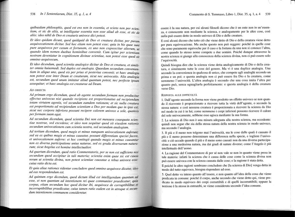 538 In I Sententiarum, Dist. 35, q. I, a. 4 Commento di S. Tommaso, Libro 1, Dist. 35, q. 1, a.