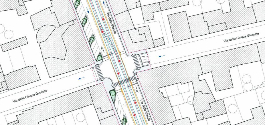 Figura 25 Via delle Cinque Giornate nel progetto