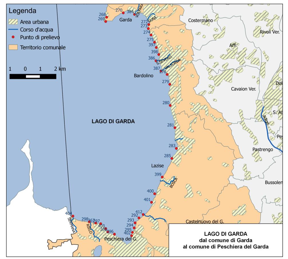 dal comune di Garda al comune di Peschiera del Garda ARPAV - Applicazione